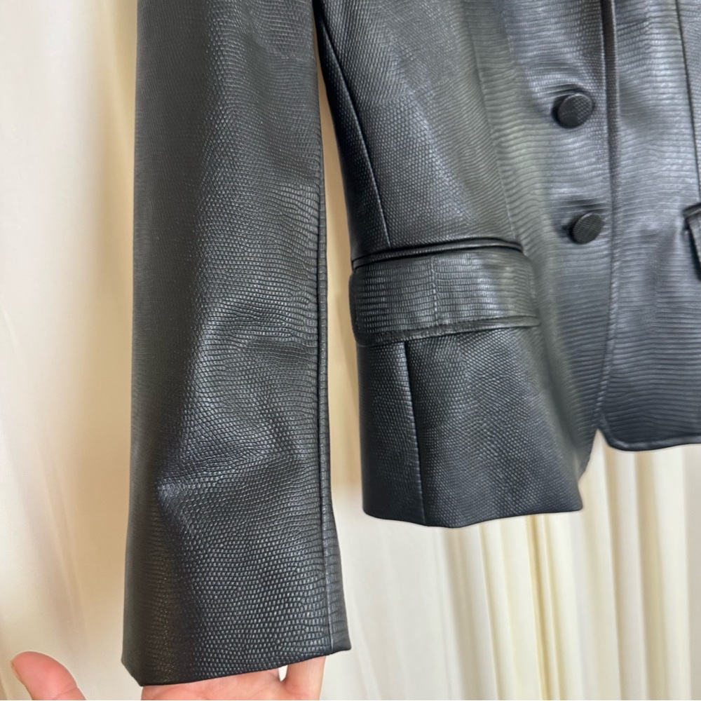 MARELLA Morfeo Snakeskin-Print Leather Blazer Size Small - Picture 7 of 10
